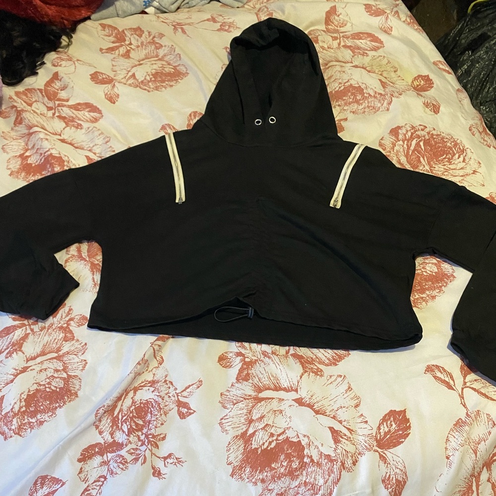 Black Crop Hoodie